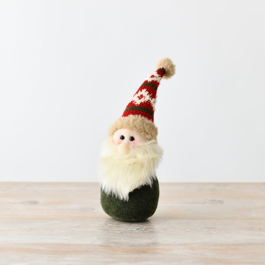 Fabric Santa with Knitted Hat