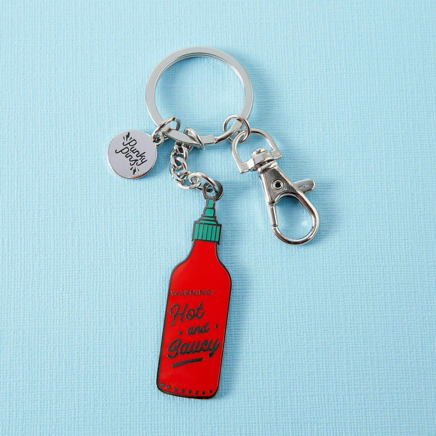 Hot and Saucy Enamel Keyring