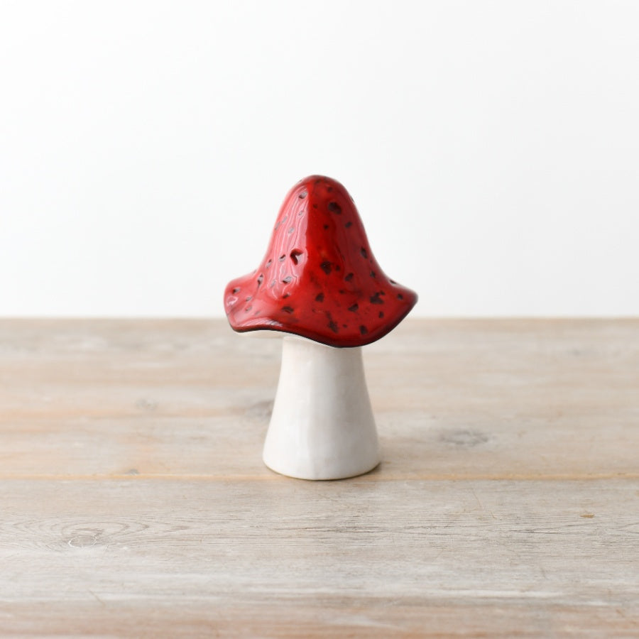 Red Mushroom Ceramic Ornament, 9cm