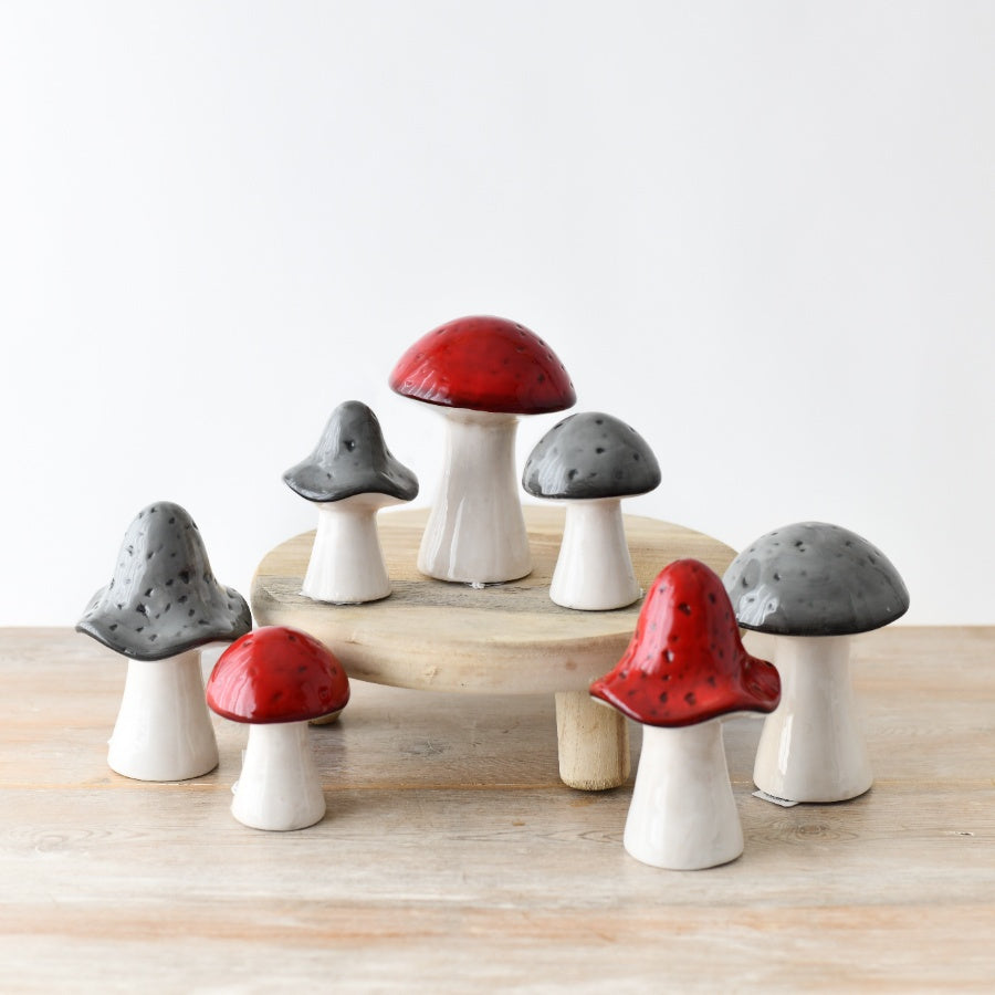 Red Mushroom Ceramic Ornament, 9cm