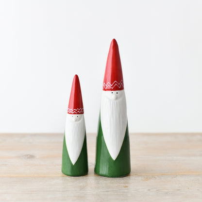 Ceramic Red & Green Santa Gonk - 2 Sizes