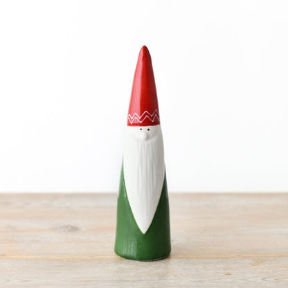 Ceramic Red & Green Santa Gonk - 2 Sizes