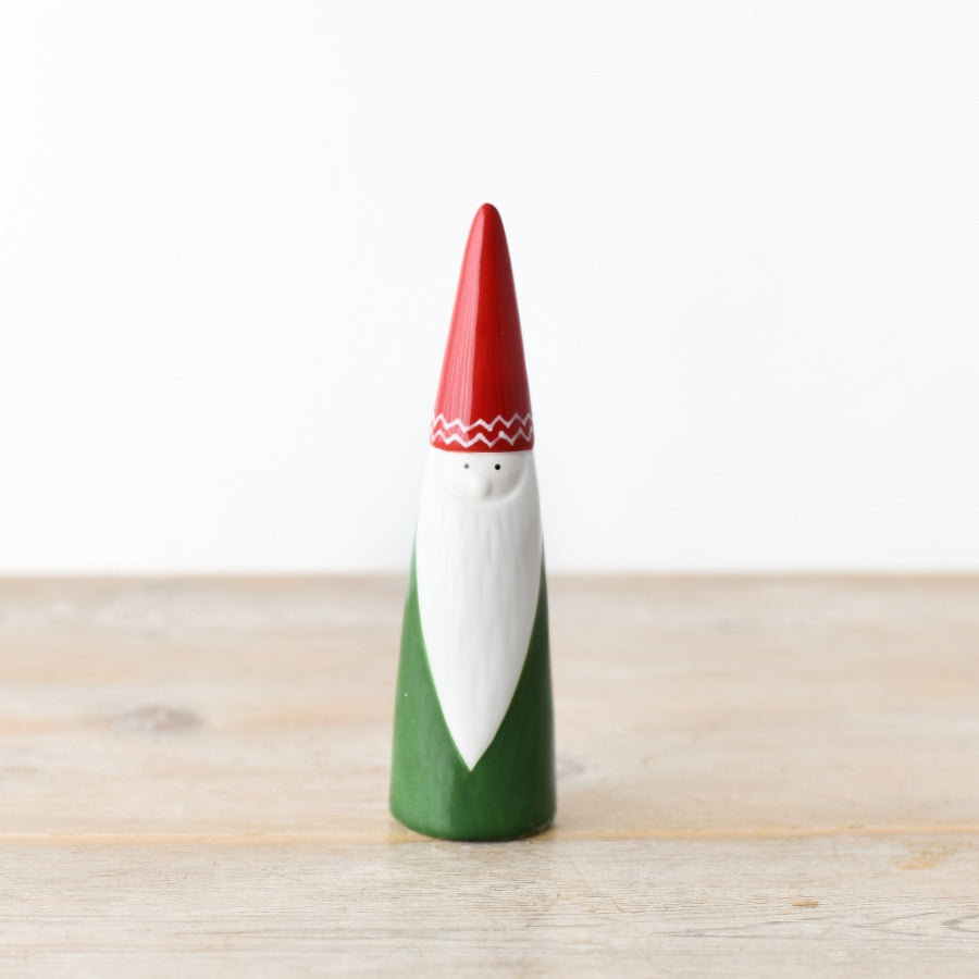 Ceramic Red & Green Santa Gonk - 2 Sizes