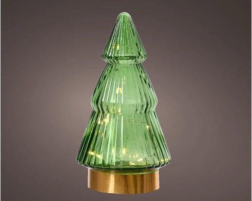 Green LED Glass Christmas Tree