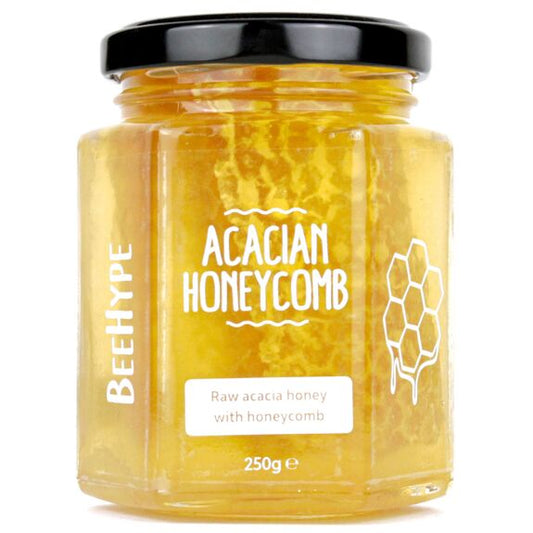 Luxury Raw Acacia Honey with Acacian Honeycomb Slab