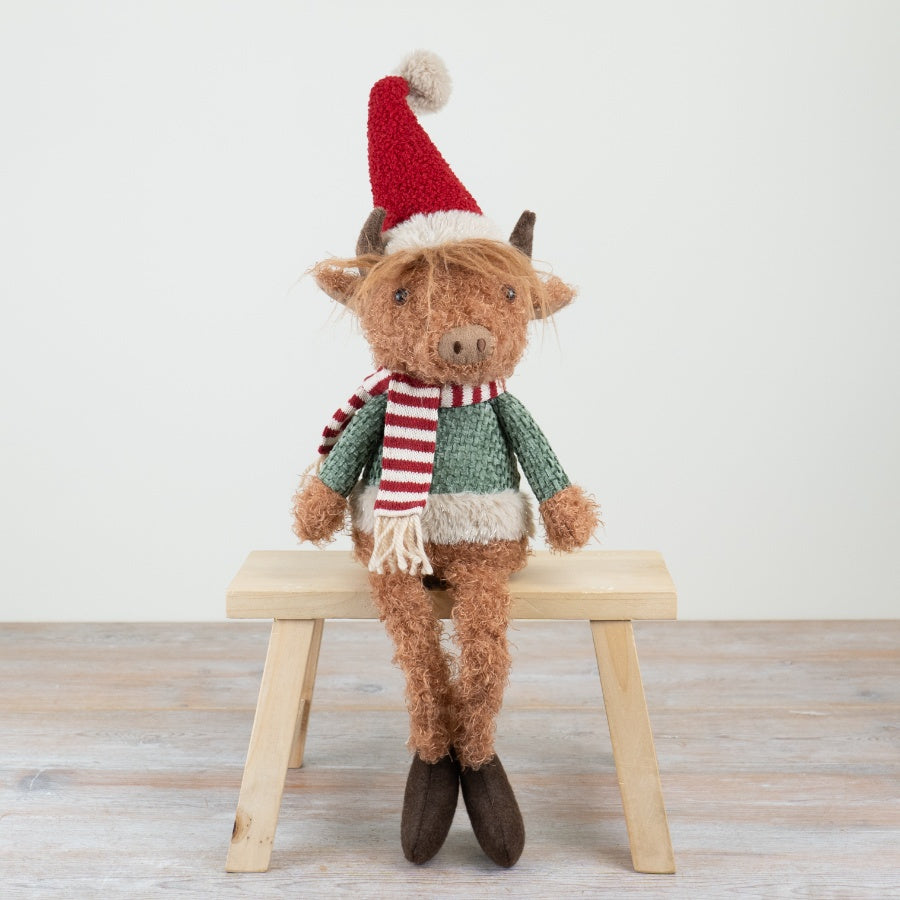 Festive Highland Cow, 64Cm
