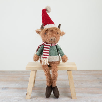 Festive Highland Cow, 64Cm