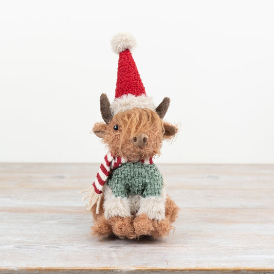 Christmas Fabric Highland Cow, 28Cm