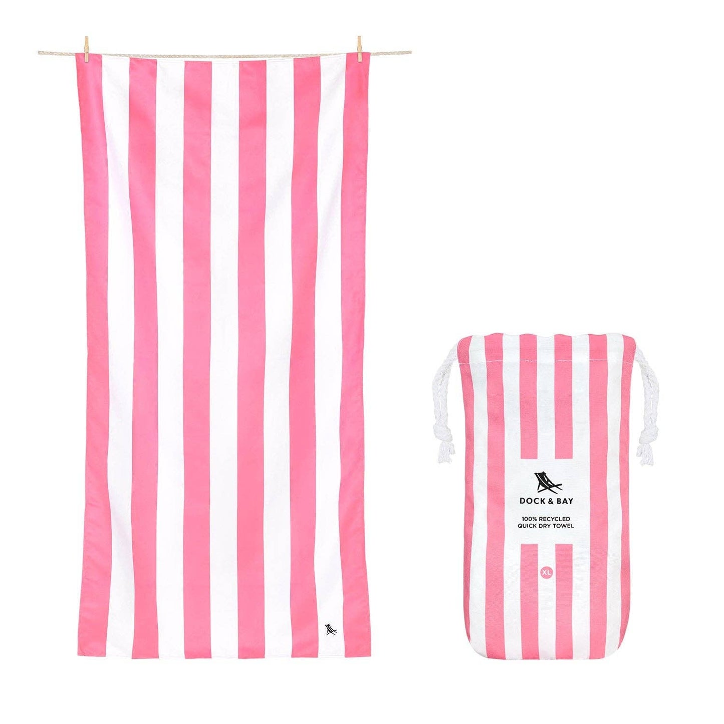 Dock & Bay Quick Dry Towels - Phi Phi Pink: Large (160x90cm)