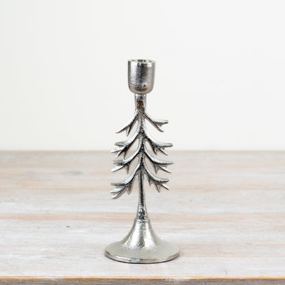 Silver Alumunium Tree Candle Holder
