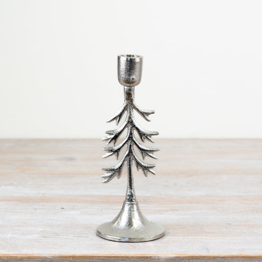 Silver Alumunium Tree Candle Holder