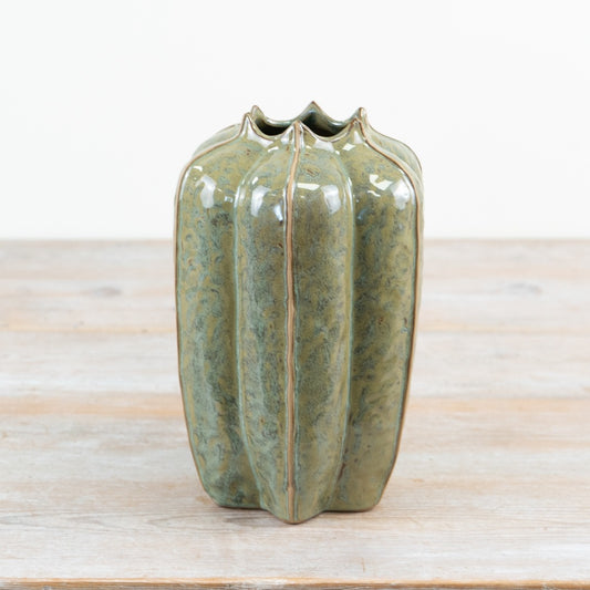 Green Seeded Pod Vase, 23Cm