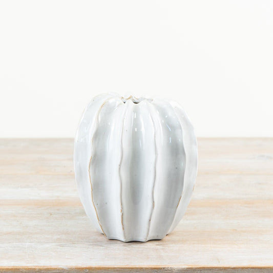 White Ceramic Pod Vase, 18Cm