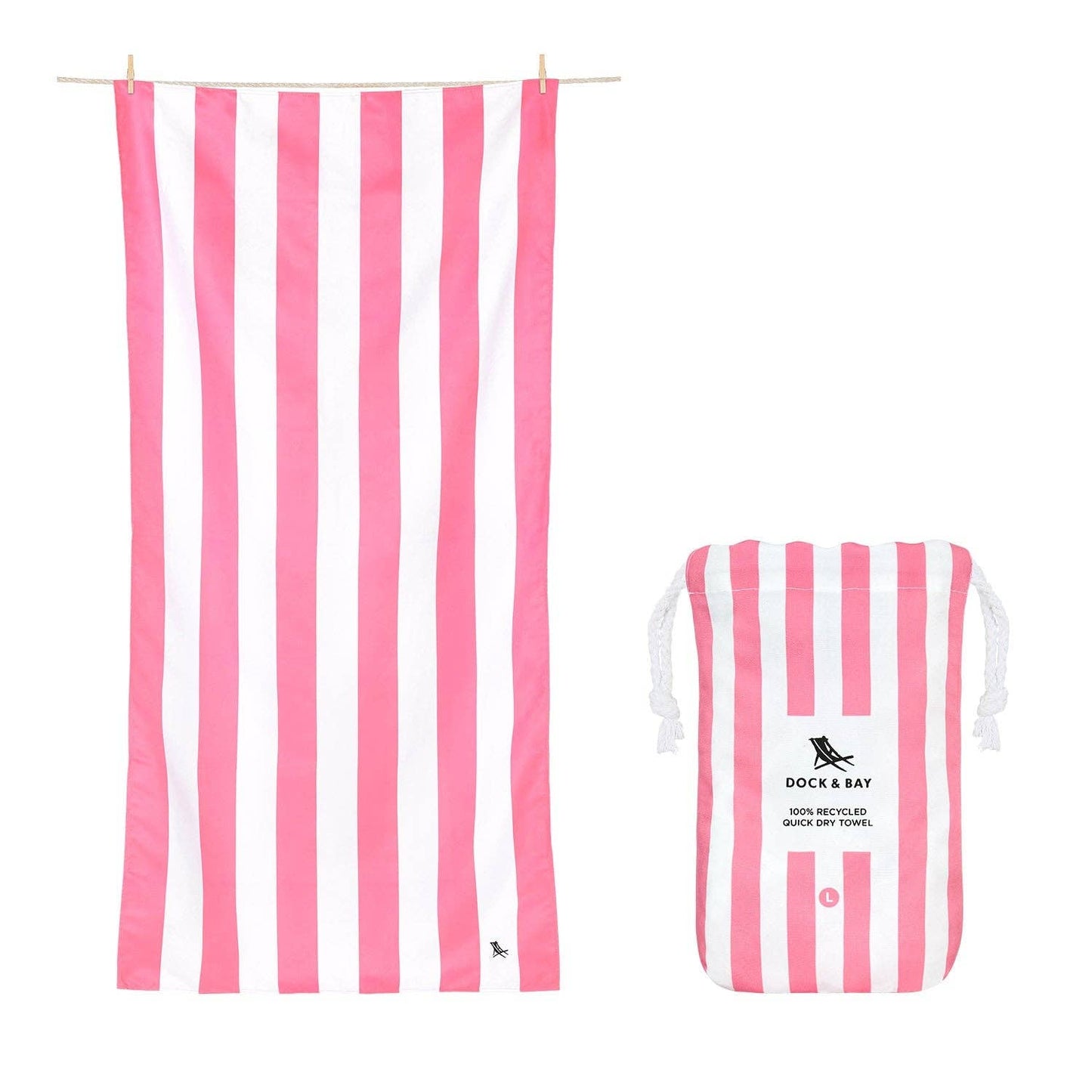Dock & Bay Quick Dry Towels - Phi Phi Pink: Large (160x90cm)