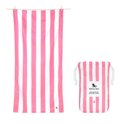Dock & Bay Quick Dry Towels - Phi Phi Pink: Large (160x90cm)