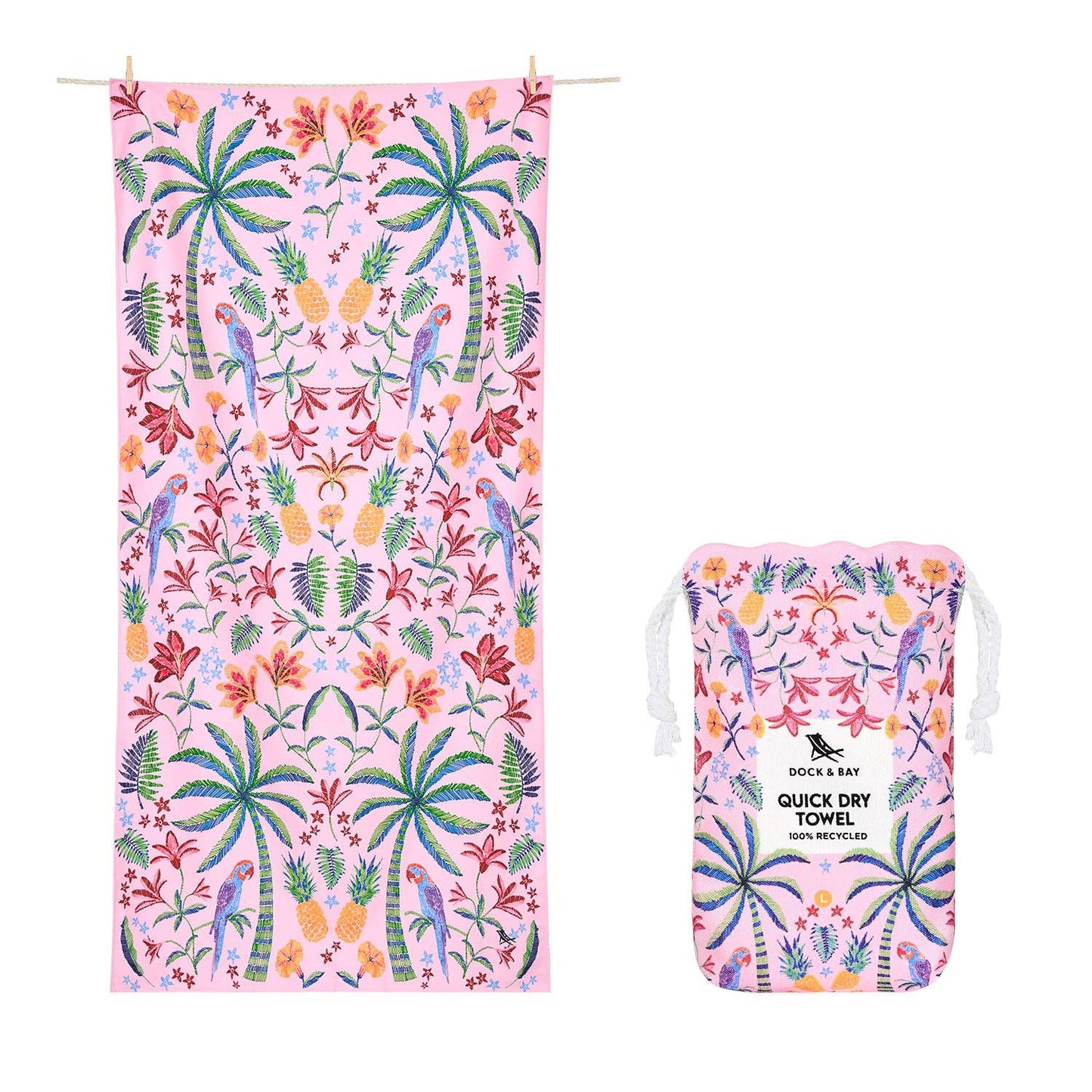 Dock & Bay Quick Dry Towel - Pink Paradise: Large (160x90cm)