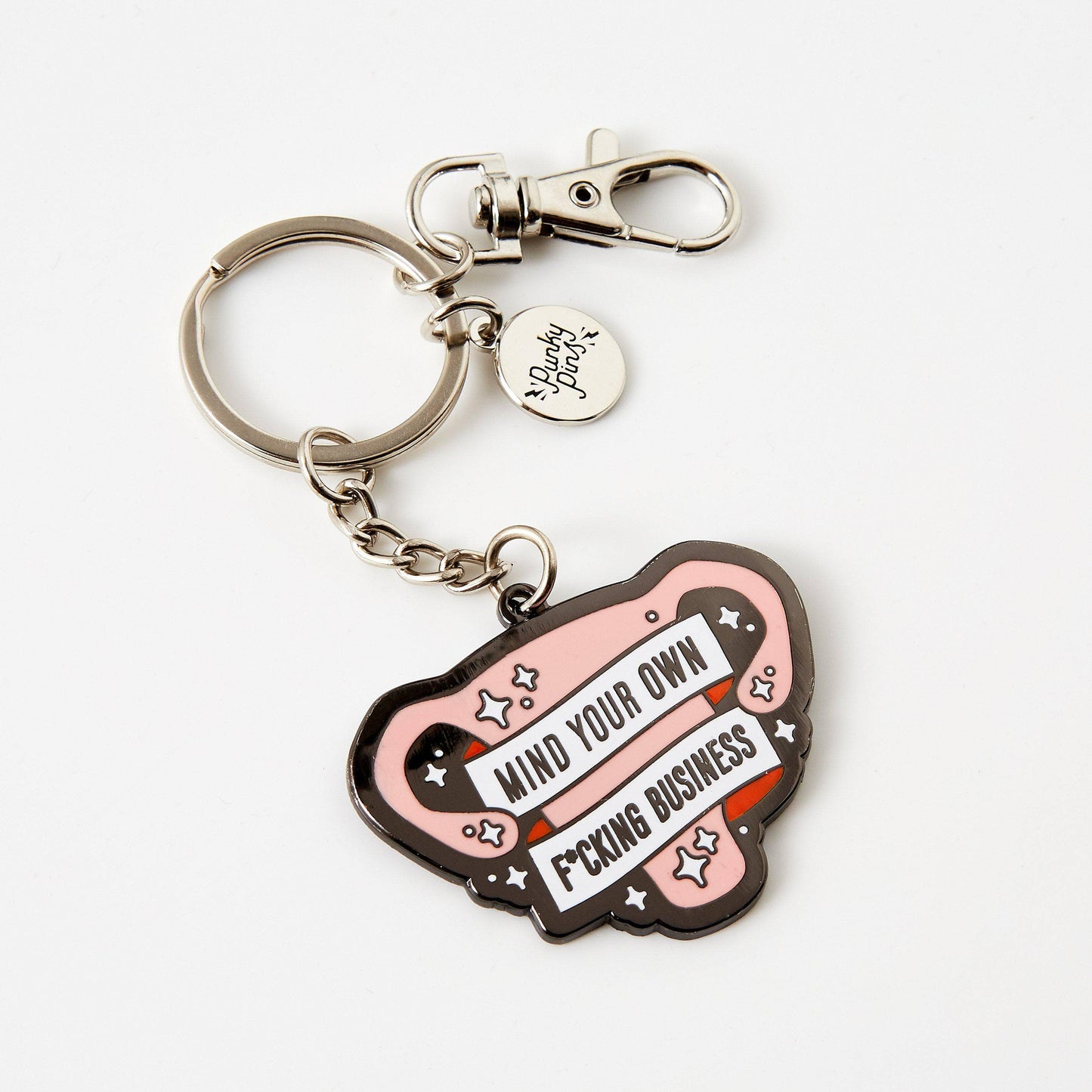 Mind Your Own F*kn Business Uterus Enamel Keyring