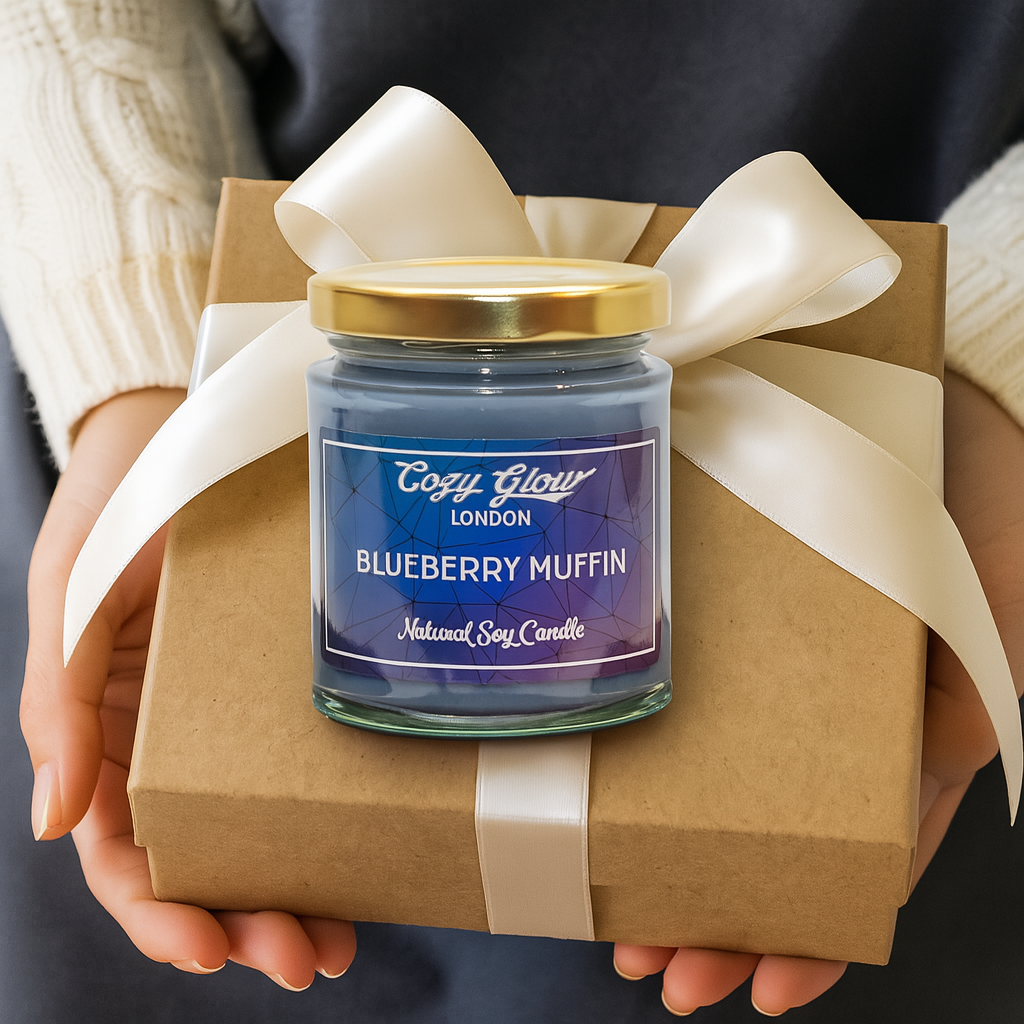 Bougie de soja muffin aux bleuets