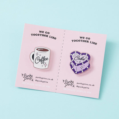 Coffee & Cake Acrylic Pin Pair