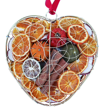 Handmade Metal Heart Decoration – Scented with Christmas Spice