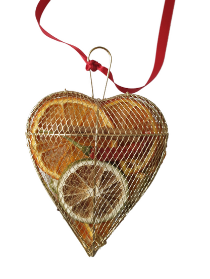Handmade Metal Heart Decoration – Scented with Christmas Spice