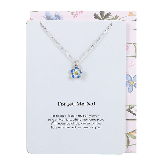 Forget-Me-Not Flower Necklace On Greeting Card