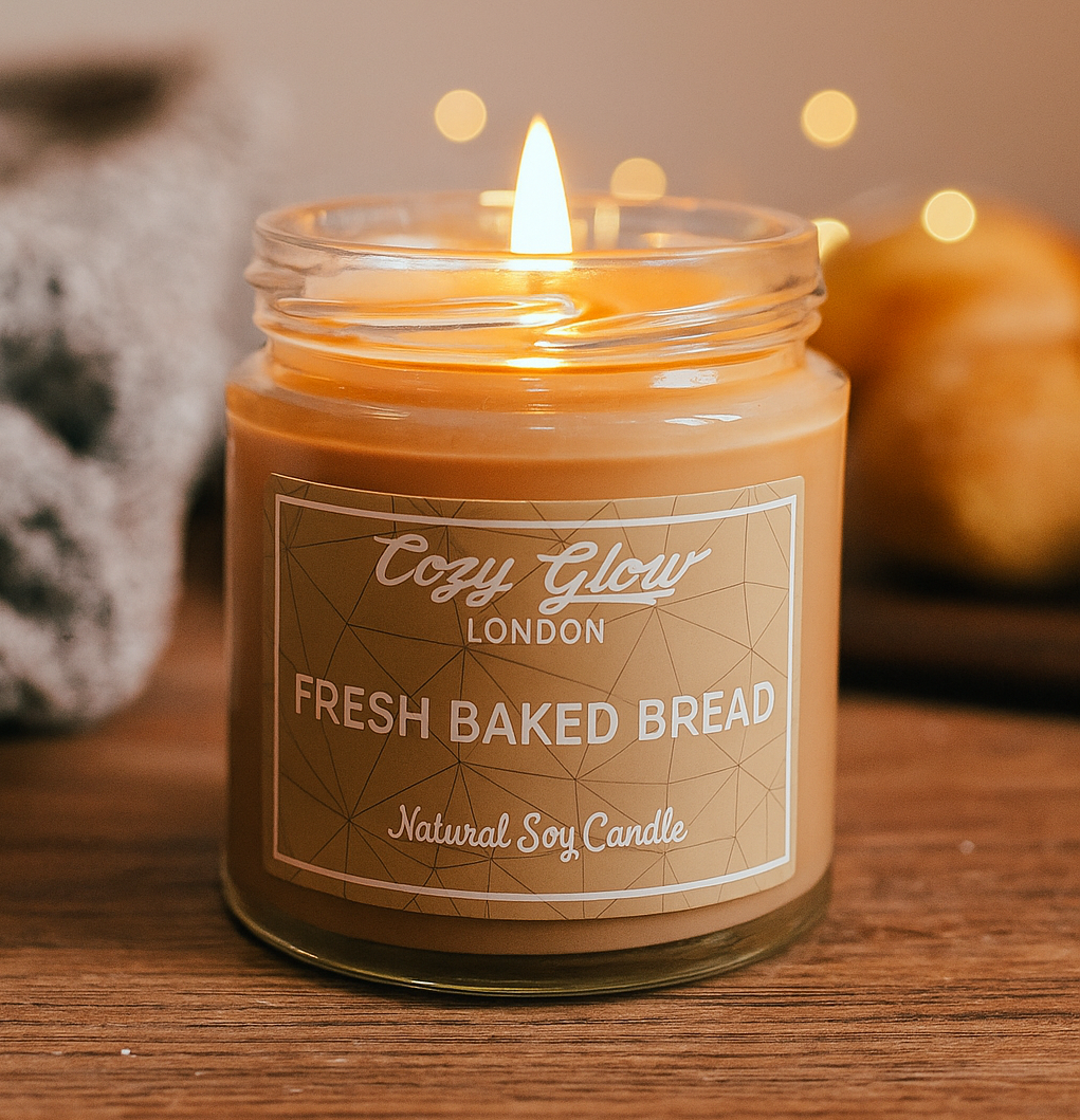 Bougie de soja au pain frais