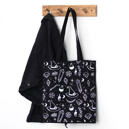 Crystal Witch Print Tote Bag