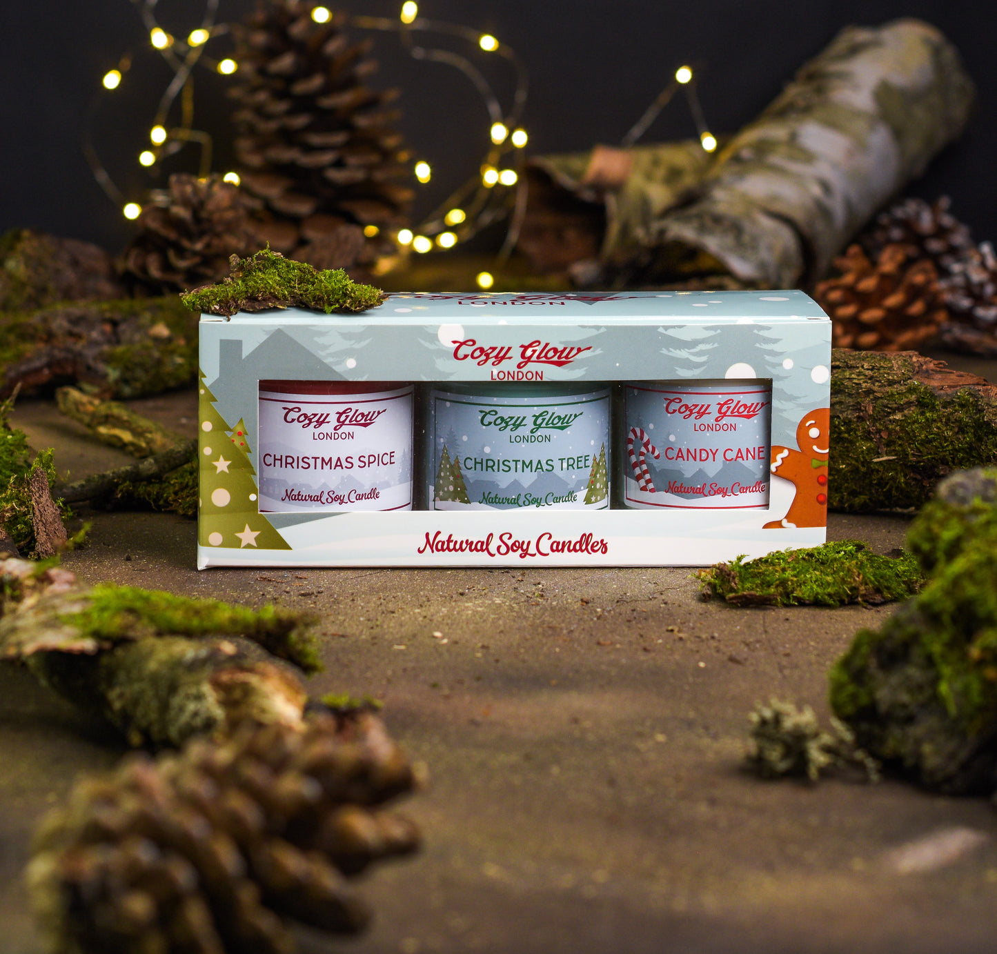 Christmas Soy Candle Trio,  Christmas Spice, Gingerbread and Frosted Cranberry
