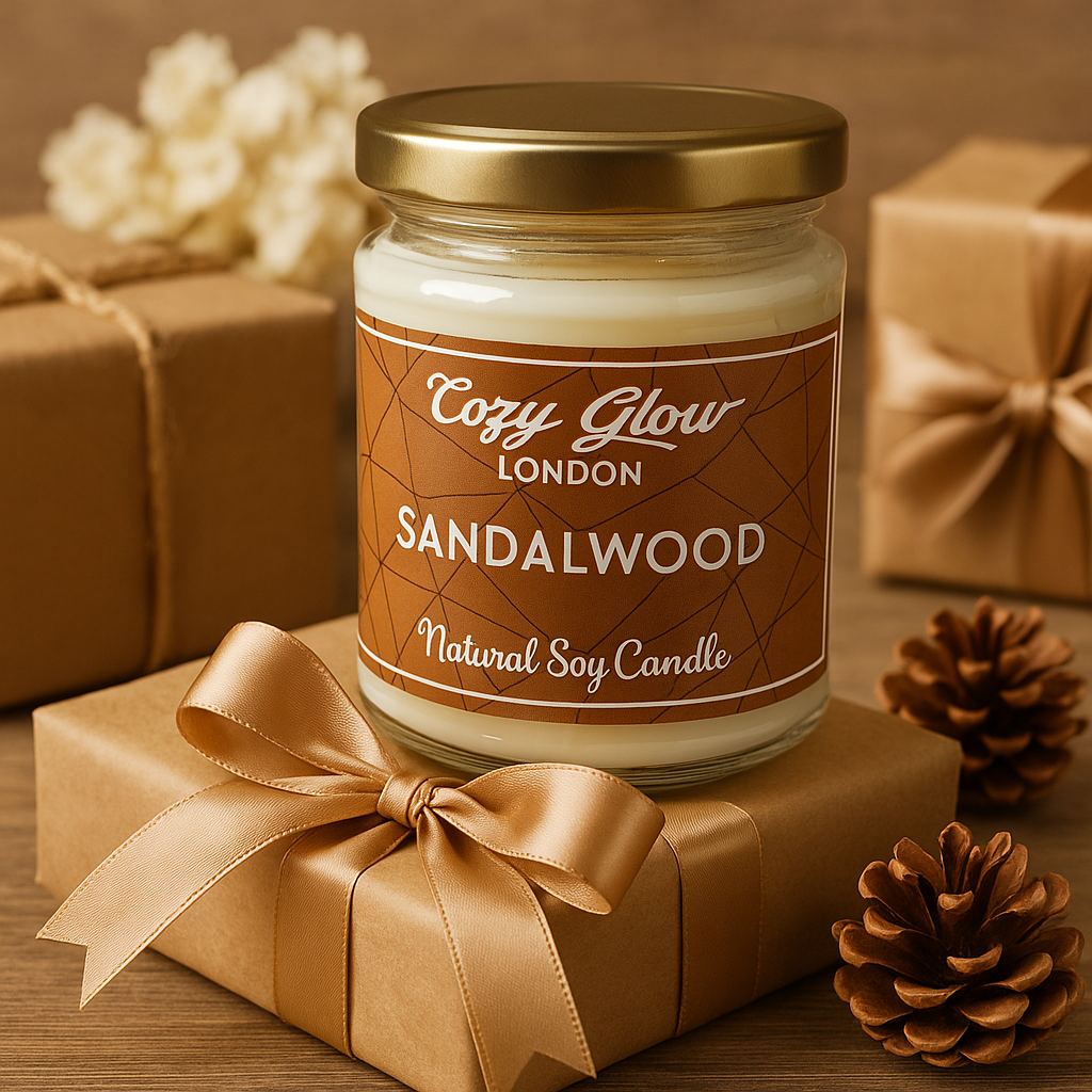 Bougie de soja au bois de santal