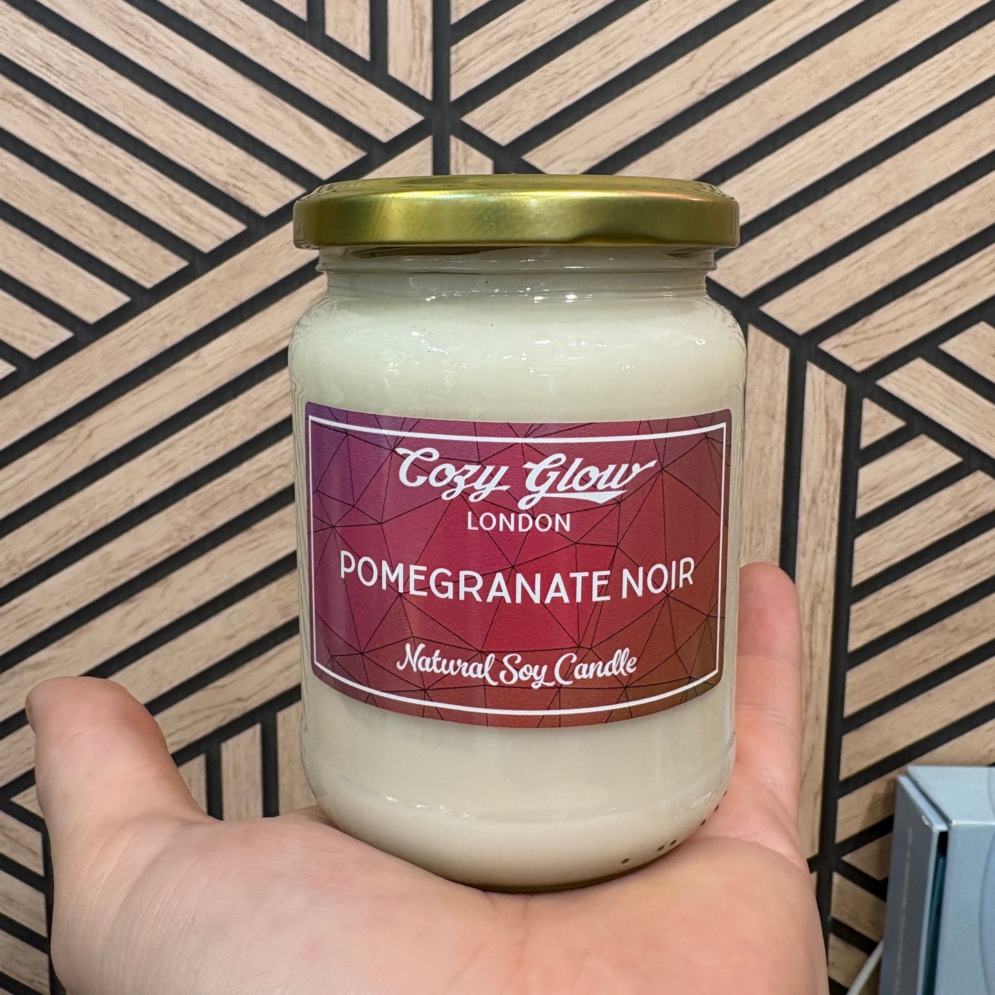 Bougie de soja grenade noire