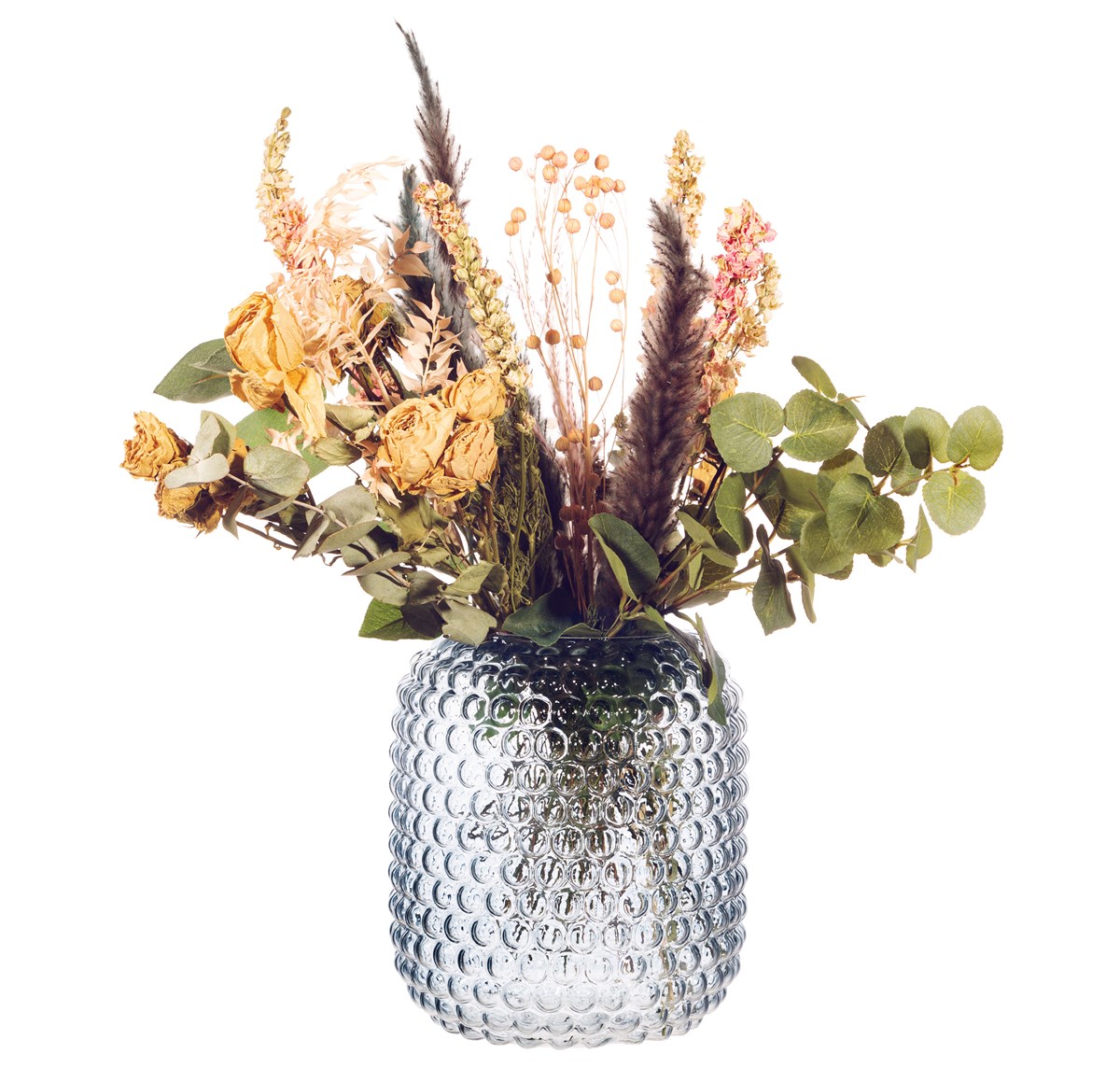 Grey Glass Bobble Vase