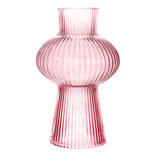 Vase Rainuré Grand Gris