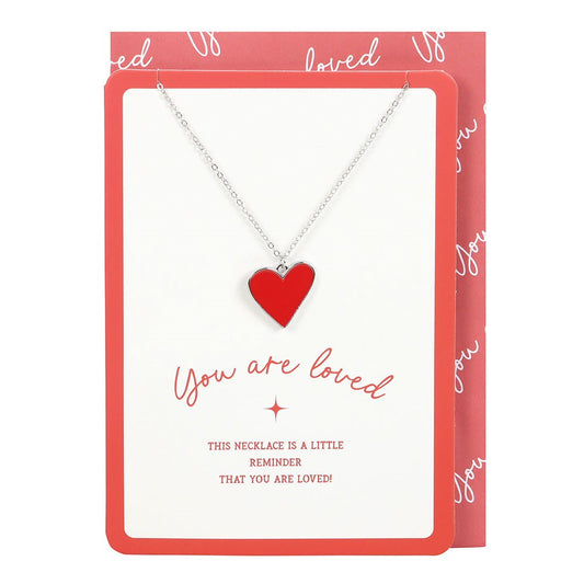 You Are Loved Heart Necklace Greeting Card