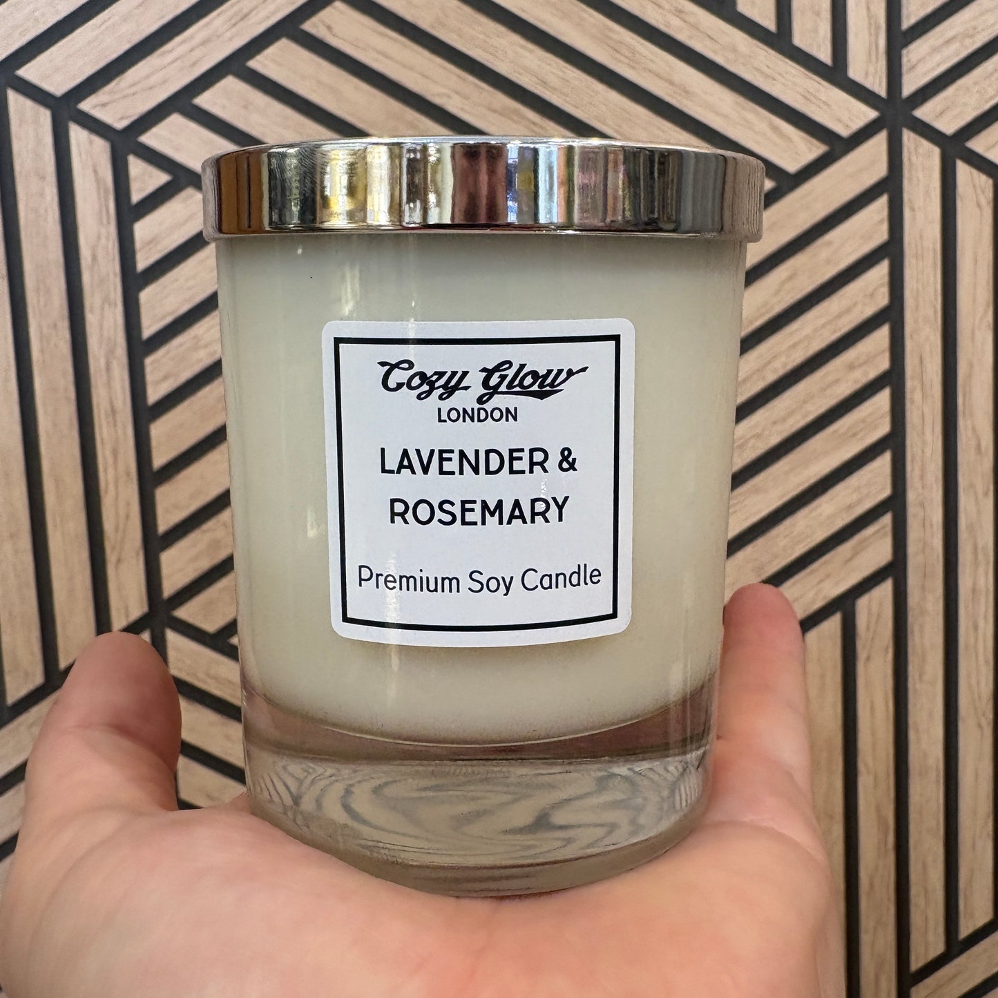 Bougie de soja premium lavande et romarin