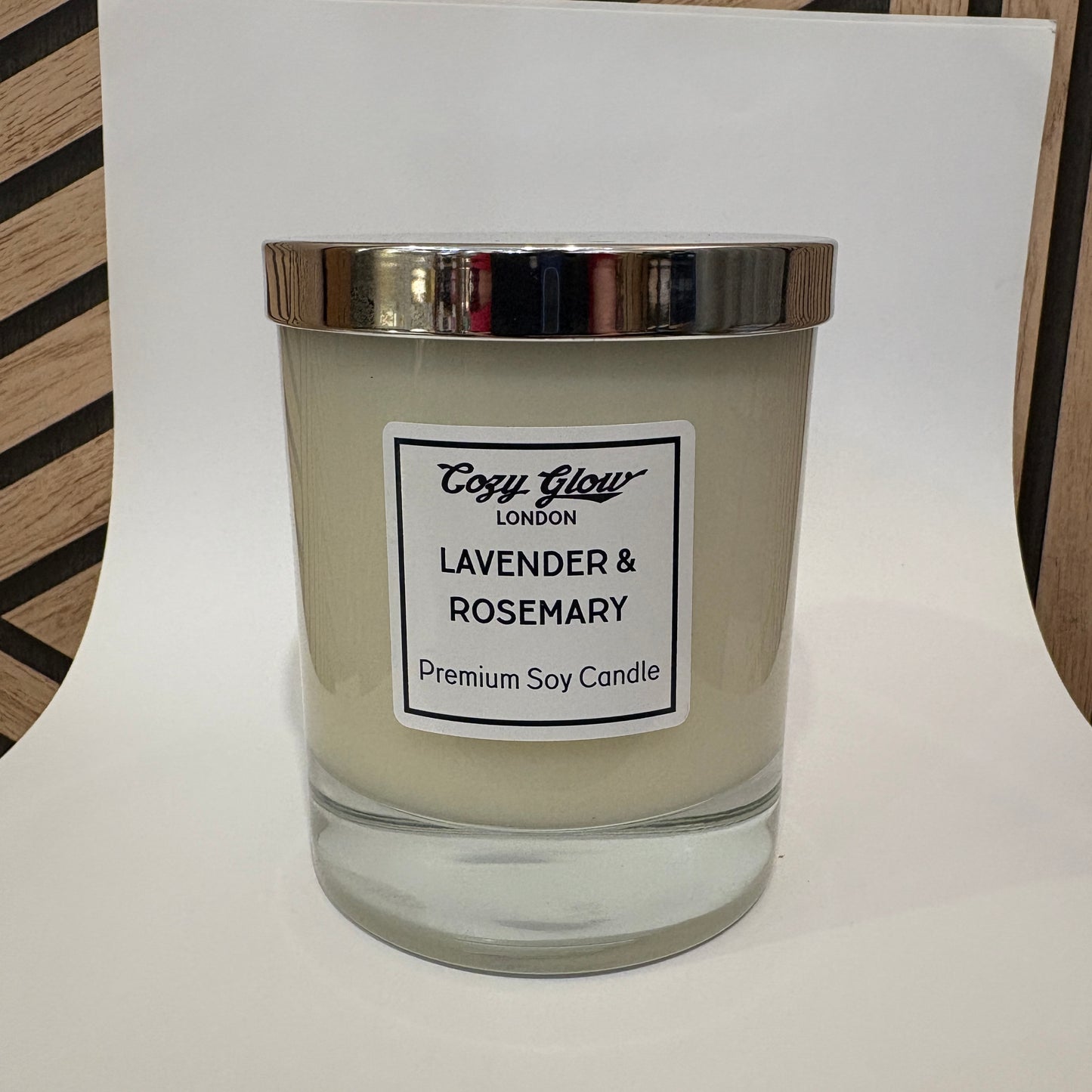 Bougie de soja premium lavande et romarin