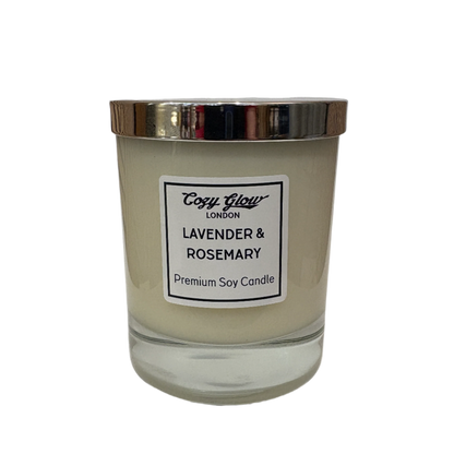 Bougie de soja premium lavande et romarin
