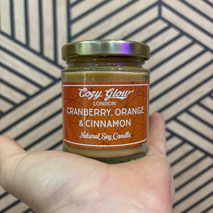 Cranberry, Orange & Cinnamon Soy Candle | Festive Fruit & Spice Blend