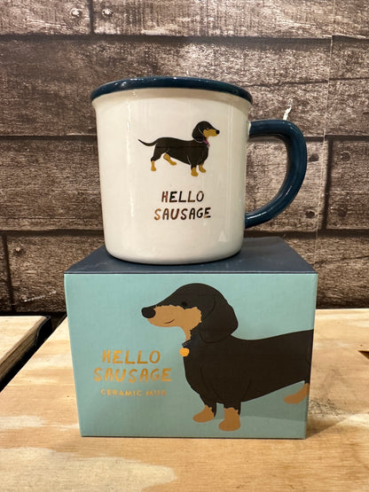 Top Dog 'Hello Sausage' Ceramic Mug in Gift Box
