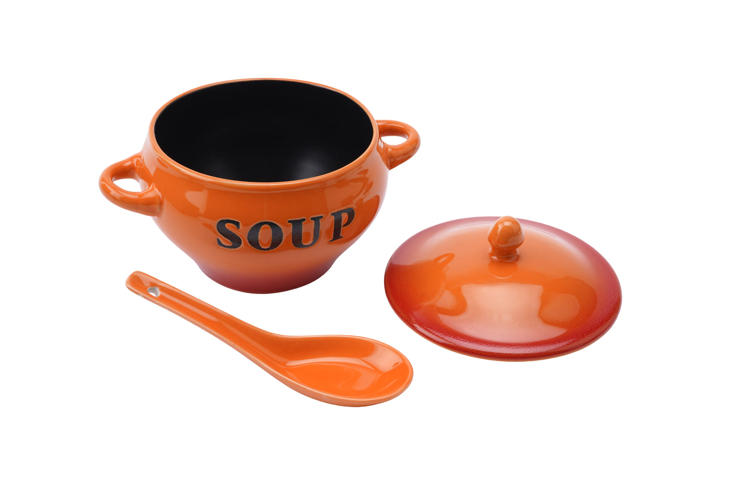 Orange Soup Bowl And Spoon Set