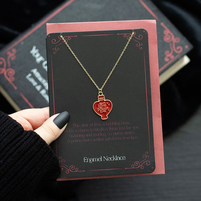 Love Potion Enamel Necklace Geeting Card