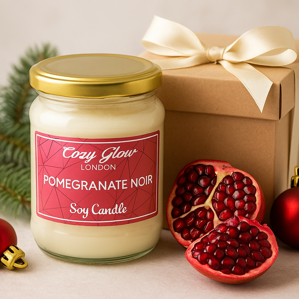 Bougie de soja grenade noire