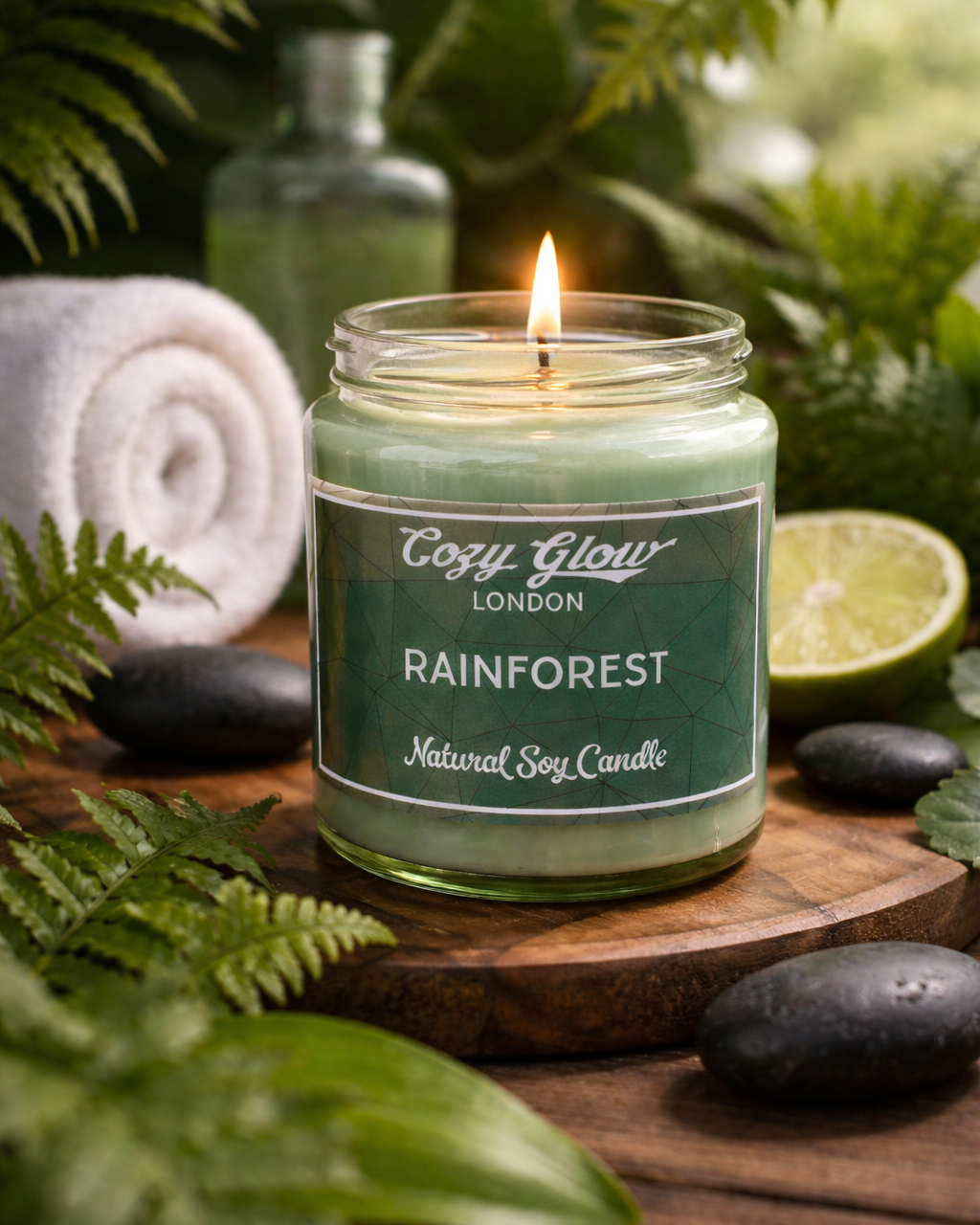 Bougie de soja de forêt tropicale