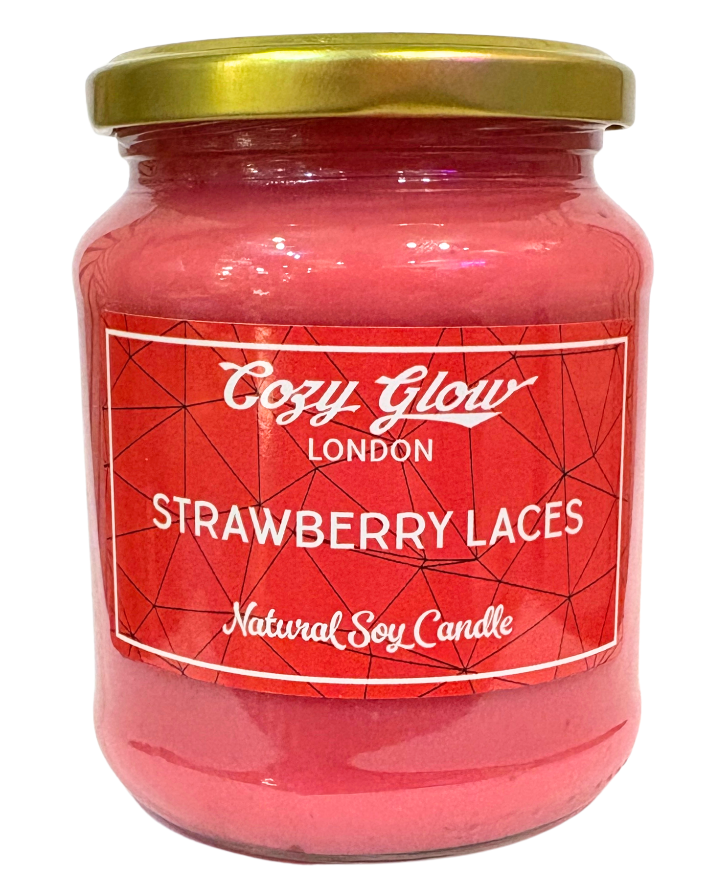 Bougie de soja aux lacets de fraise