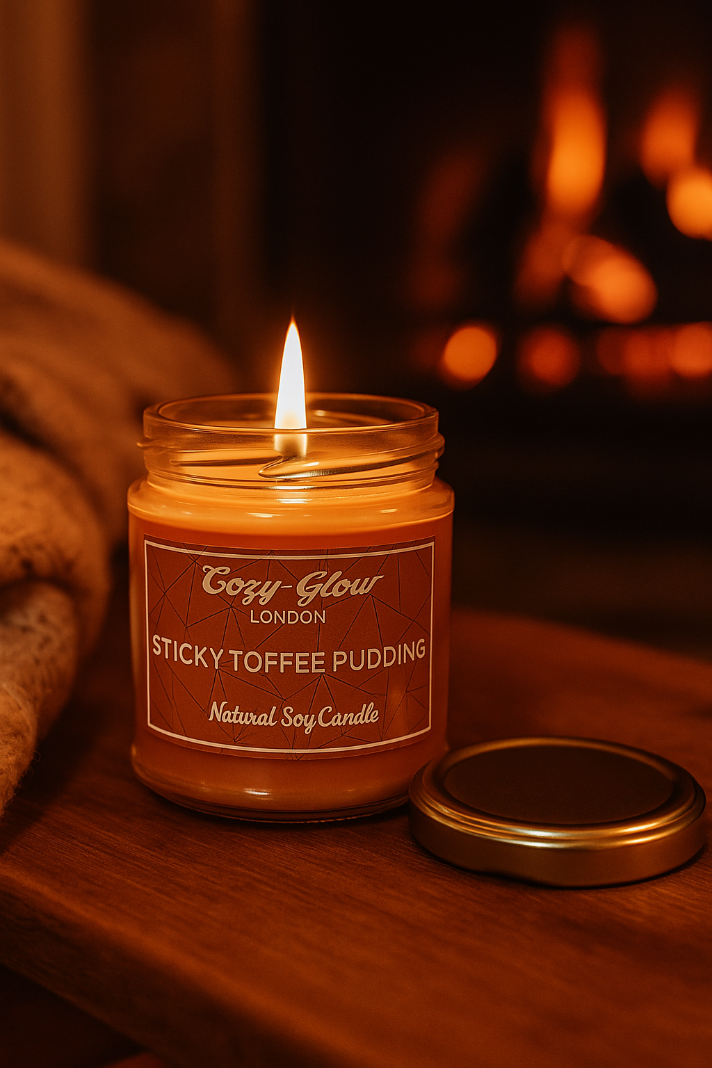 Bougie de soja au pudding au caramel collant