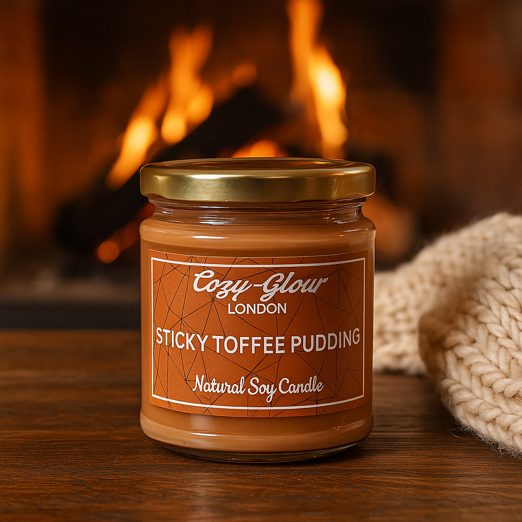 Bougie de soja au pudding au caramel collant