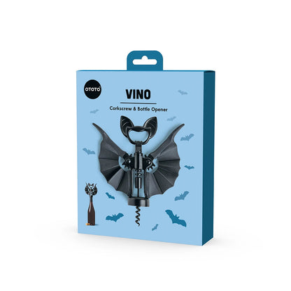 Vino bat corkscrew and bottle opener