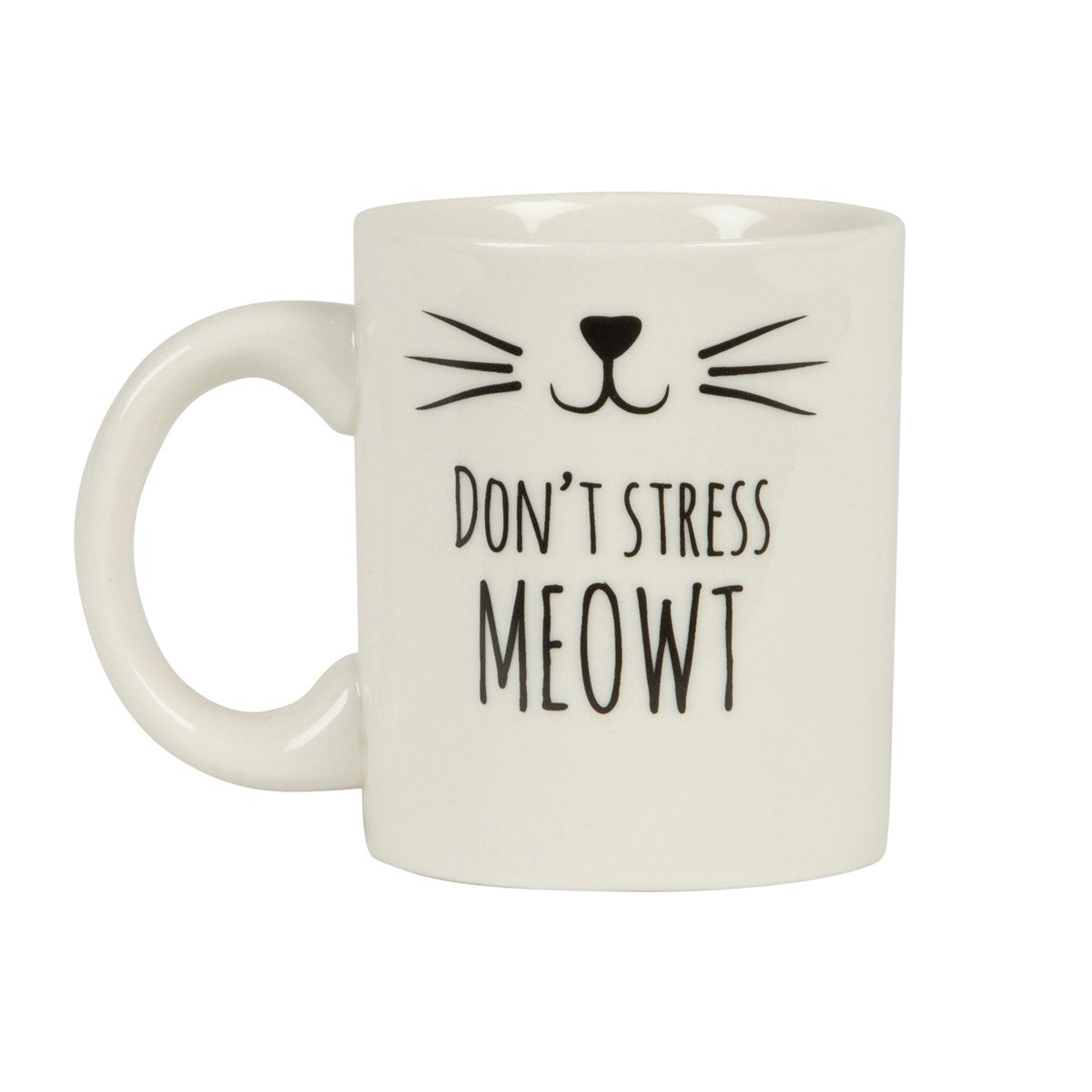 Cat's Whiskers Don't Stress Meowt White Mug