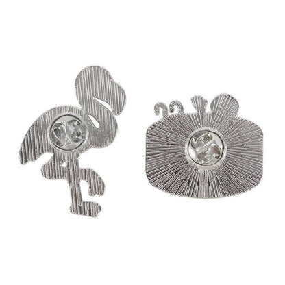 Dead Cool Summer Skeleton and Flamingo Enamel Pin Badges