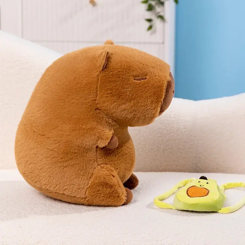 Capybara With Avocado Backpack Plush: M - 30cm/11.8in